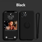 Silicone Case With Magnetic Ring Holder for iPhone