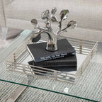 Large Square Chrome Mirrored Tray