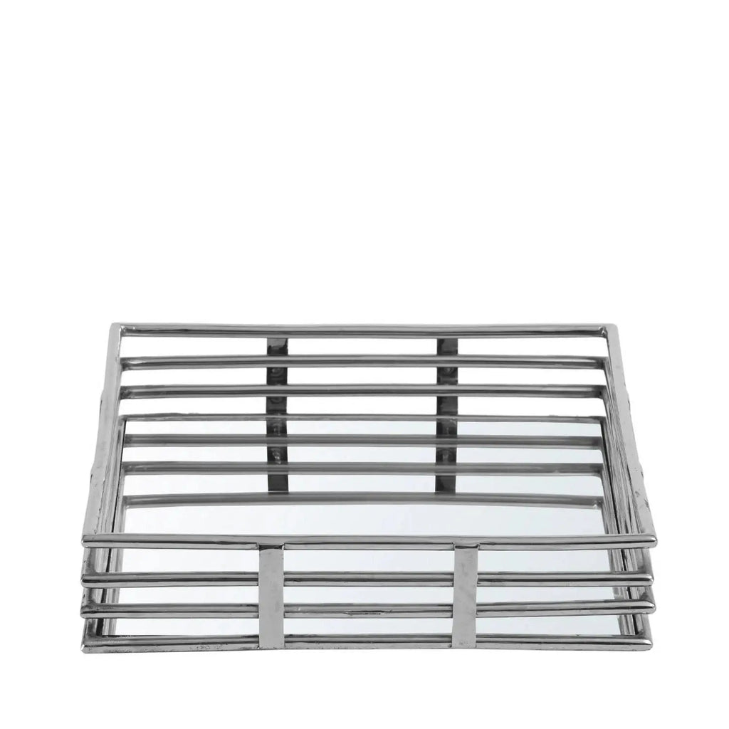 Large Square Chrome Mirrored Tray