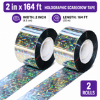 Reflective Bird Scare Tape, 2 Rolls, 2 in x 262 ft Holographic