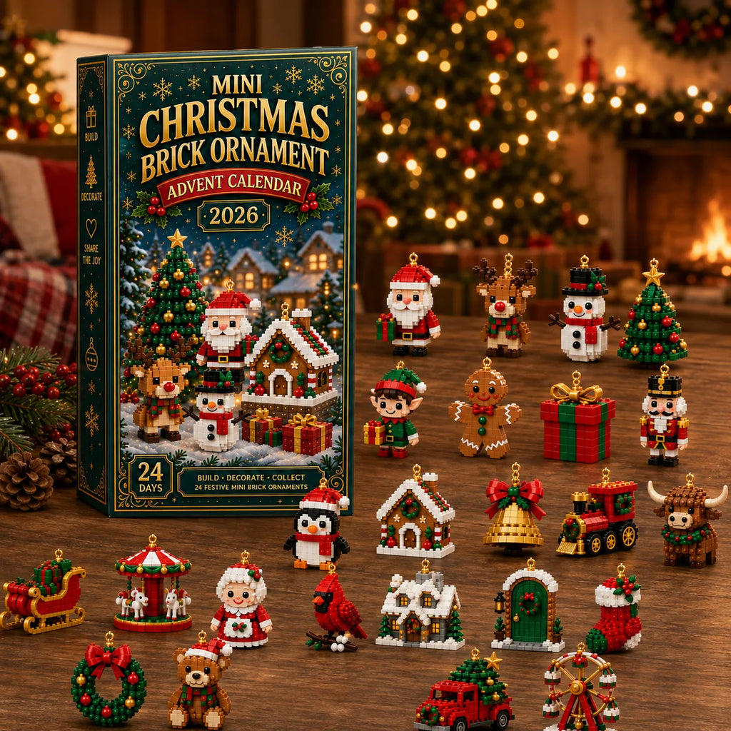 Build & Hang Christmas Countdown – 24 Mini Holiday Brick Ornaments