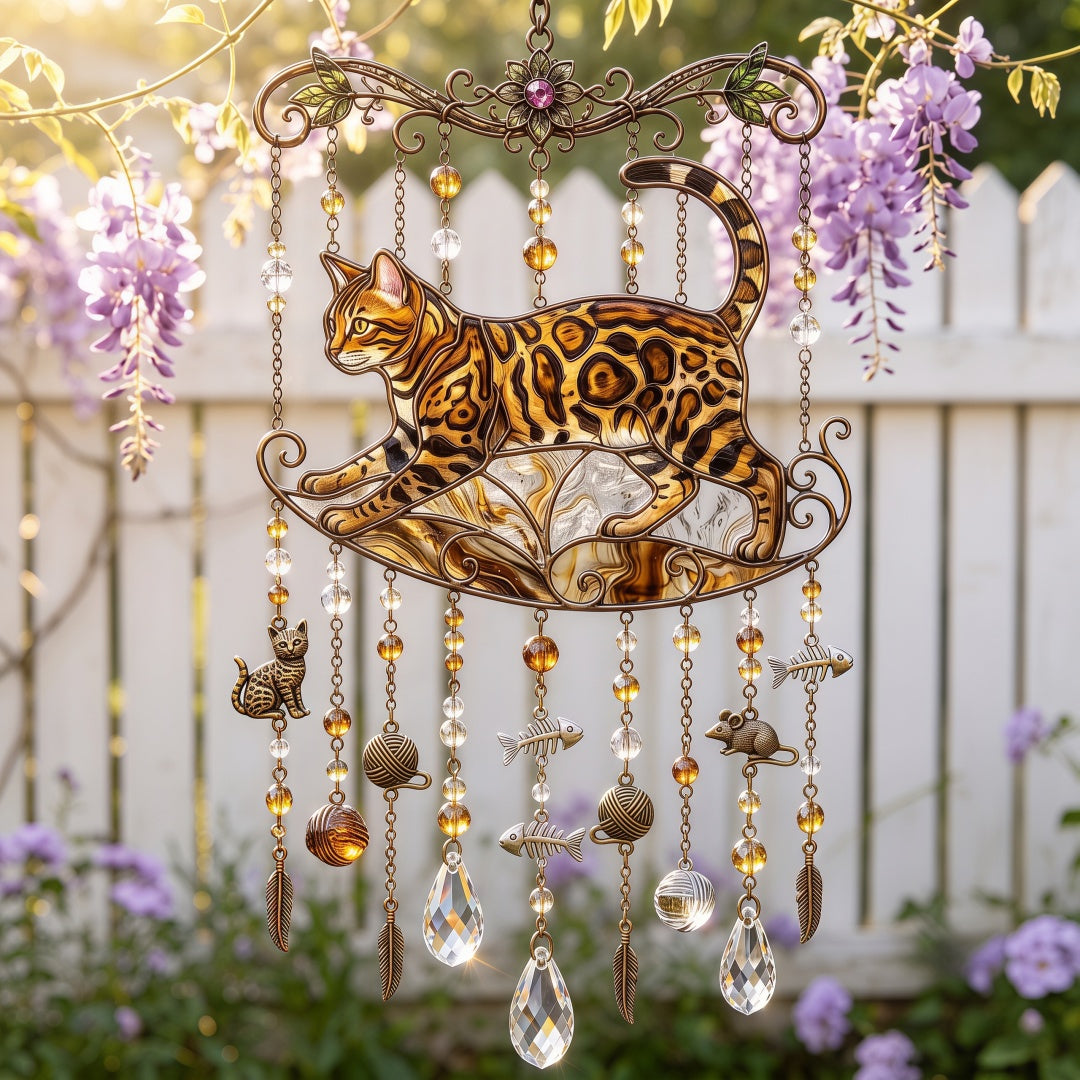 Cat Breed Window Suncatcher Wind Chime - 6 Designs, 20 cm