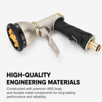 Heavy Duty Metal Garden Hose Nozzle with 9 Spray Patterns