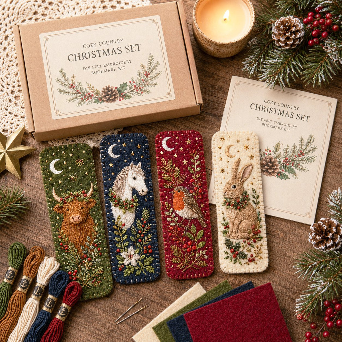 DIY Felt Embroidery Bookmark Kit