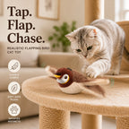 SatsusRechargeable Flapping Bird Cat Toy for Indoor Cats - Tap-Activated Plush Kicker Toy for Boredom Relief & Hunting Instinct Play