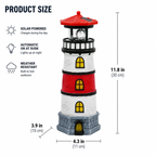 Solar Powered Rotating Lighthouse Garden Light for Outdoor Decor