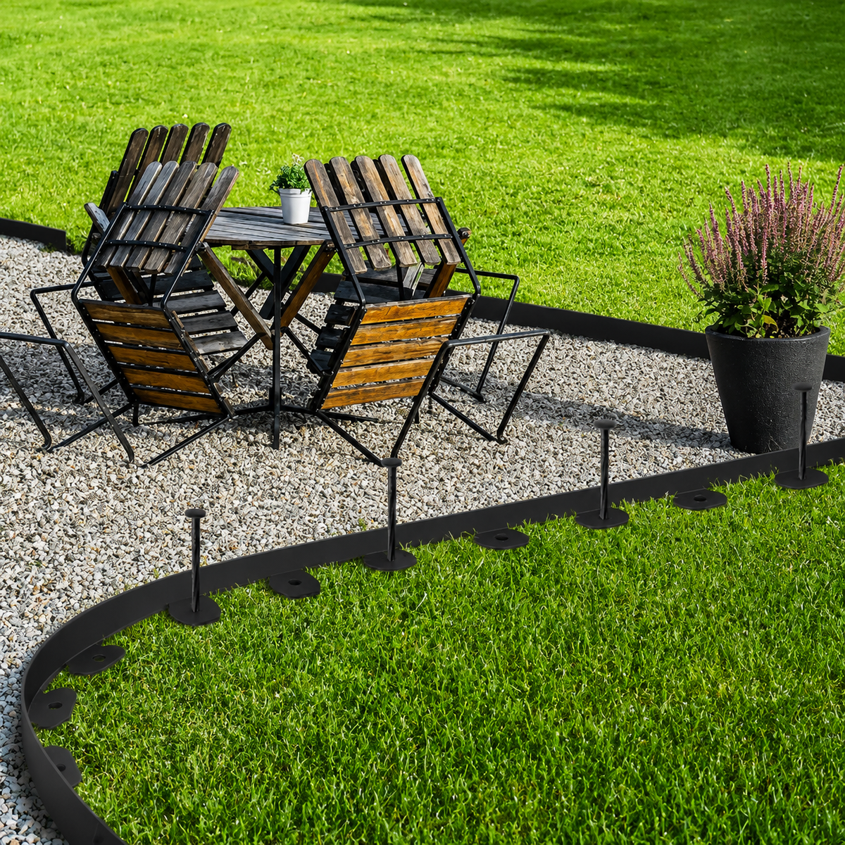 No Dig Garden Edging with 30 Stakes, Flexible Landscape Border