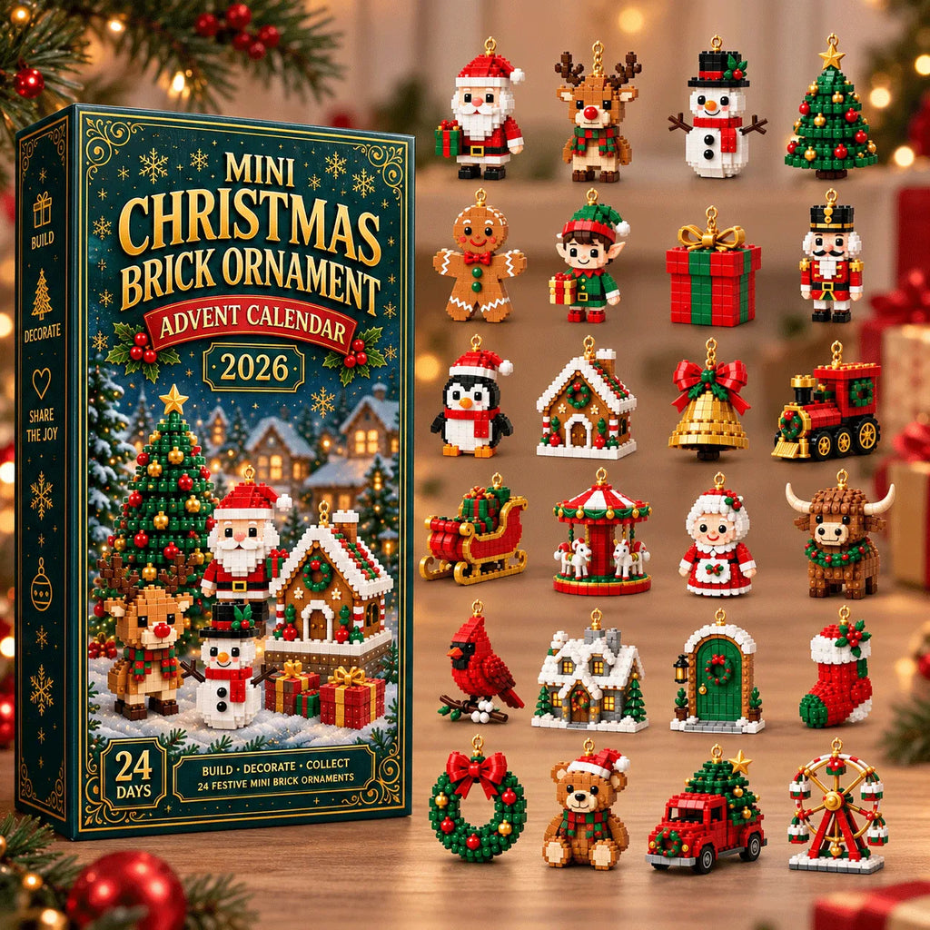 Build & Hang Christmas Countdown – 24 Mini Holiday Brick Ornaments