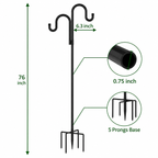 Double Shepherds Hooks for Outdoor, Heavy Duty Bird Feeder Pole, 2 Pack