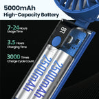 Mini USB Rechargeable Fan – 5000mAh 3-Speed Handheld Pocket Fan