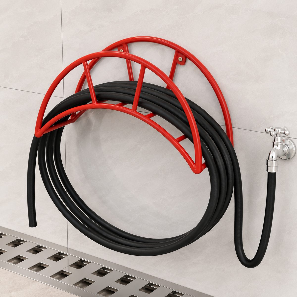 304 Stainless Steel Wall Mounted Hose Rack 15" Wide