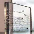 Illuminated Periodic Table with Real Elements and LED Display Base