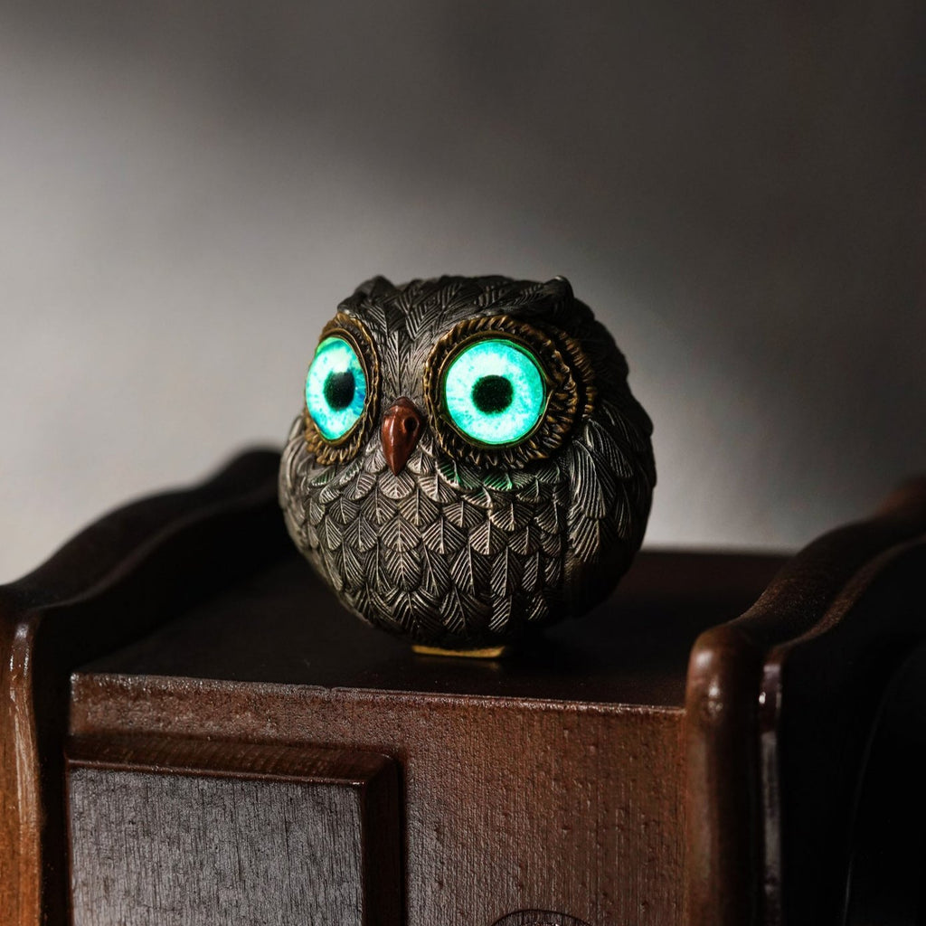 Bronze Owl Figurine for Shelf Desk Home Decor