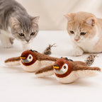SatsusRechargeable Flapping Bird Cat Toy for Indoor Cats - Tap-Activated Plush Kicker Toy for Boredom Relief & Hunting Instinct Play