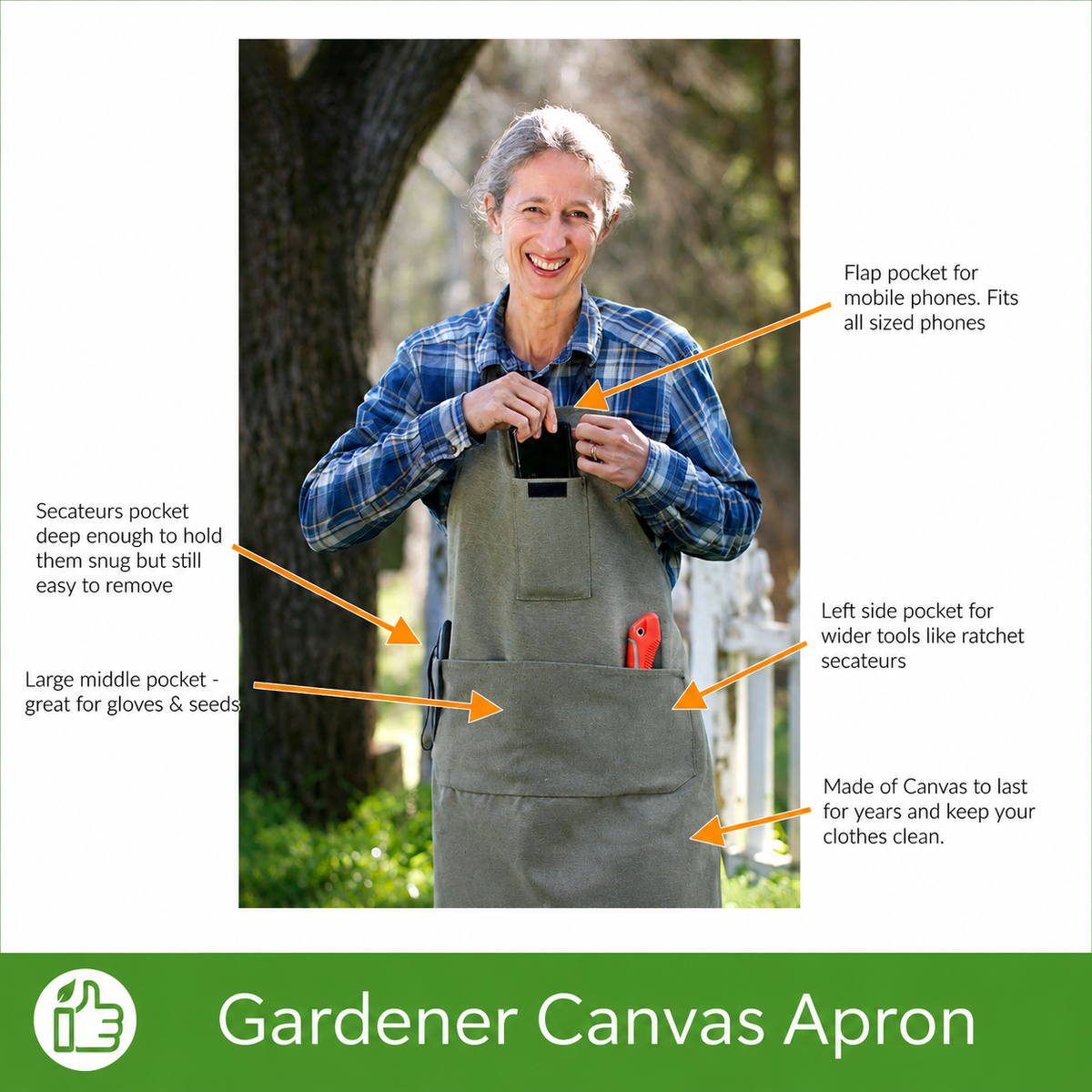 Gardener Canvas Gardening Apron