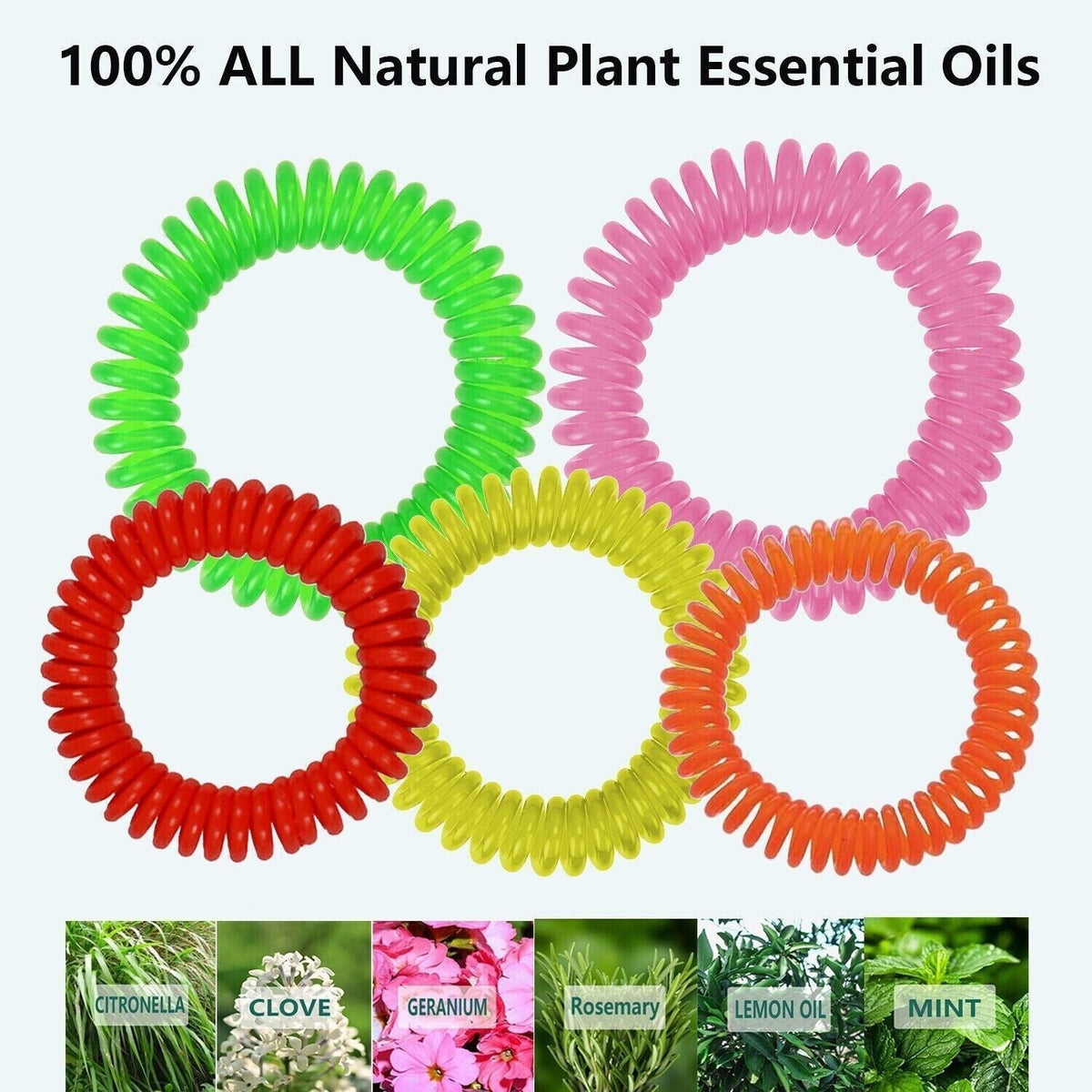 24 Pack Anti Bug Insect Pest Repellent Bracelet Wrist Band Natural Protection