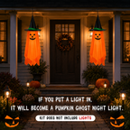 2-Pack Outdoor Halloween Pumpkin Ghost Hanging Decorations for Porch & Yard