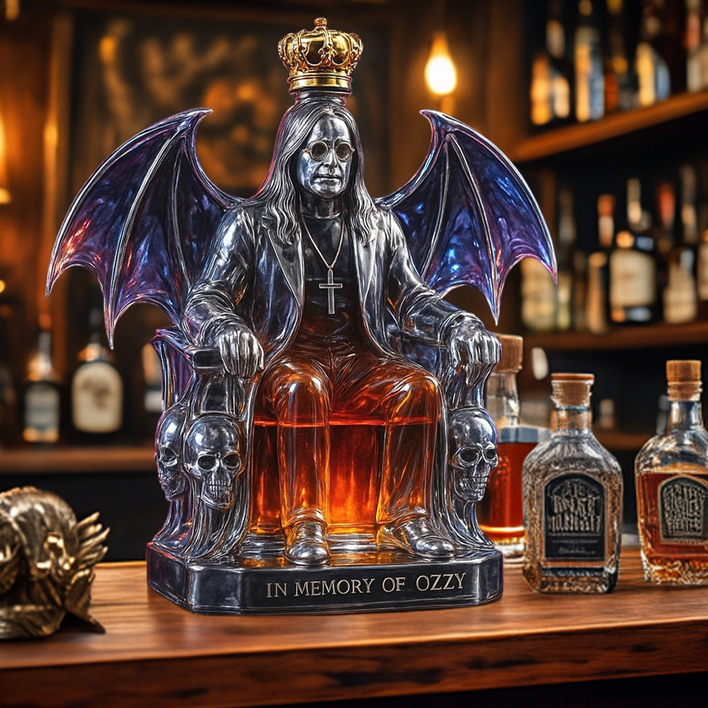 Prince of Darkness Shape Glass Whiskey Bottle