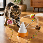 SatsusMiaSpin 360 Magnetic Rotating Cat Teaser Toy for Indoor Cats - USB-C Hands-Free Play to Beat Boredom