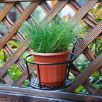 Metal Hanging Plant Basket for Balcony Railing and Fence