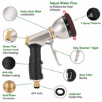 Heavy Duty Metal Garden Hose Nozzle with 9 Spray Patterns