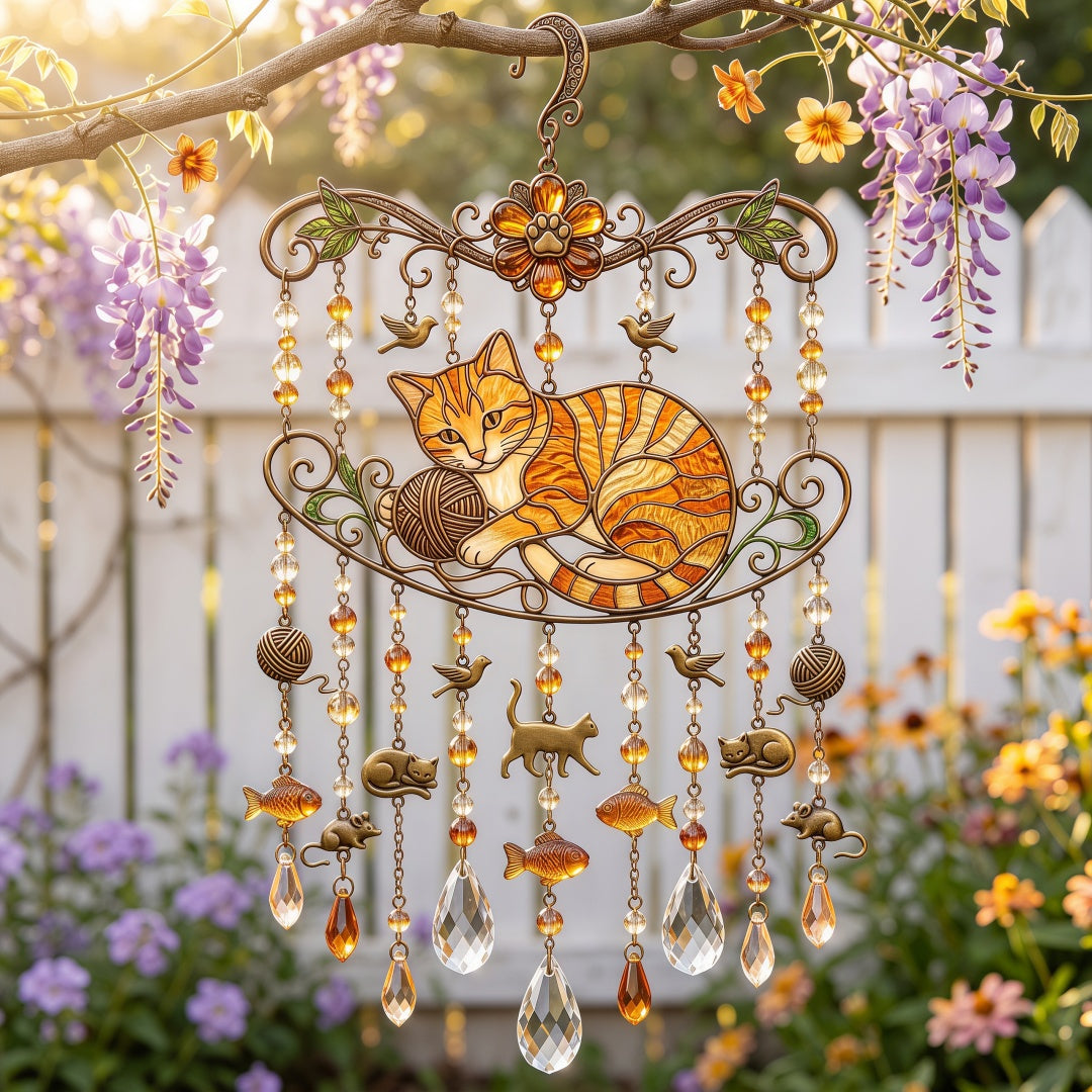 Cat Breed Window Suncatcher Wind Chime - 6 Designs, 20 cm