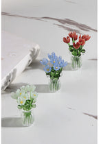 Glass Flower Bouquet Artificial Floral Decoration for Home Decor