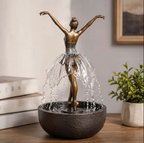 Ballerina Water Fountain with Bluetooth Speaker & LED Light