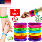 24 Pack Anti Bug Insect Pest Repellent Bracelet Wrist Band Natural Protection