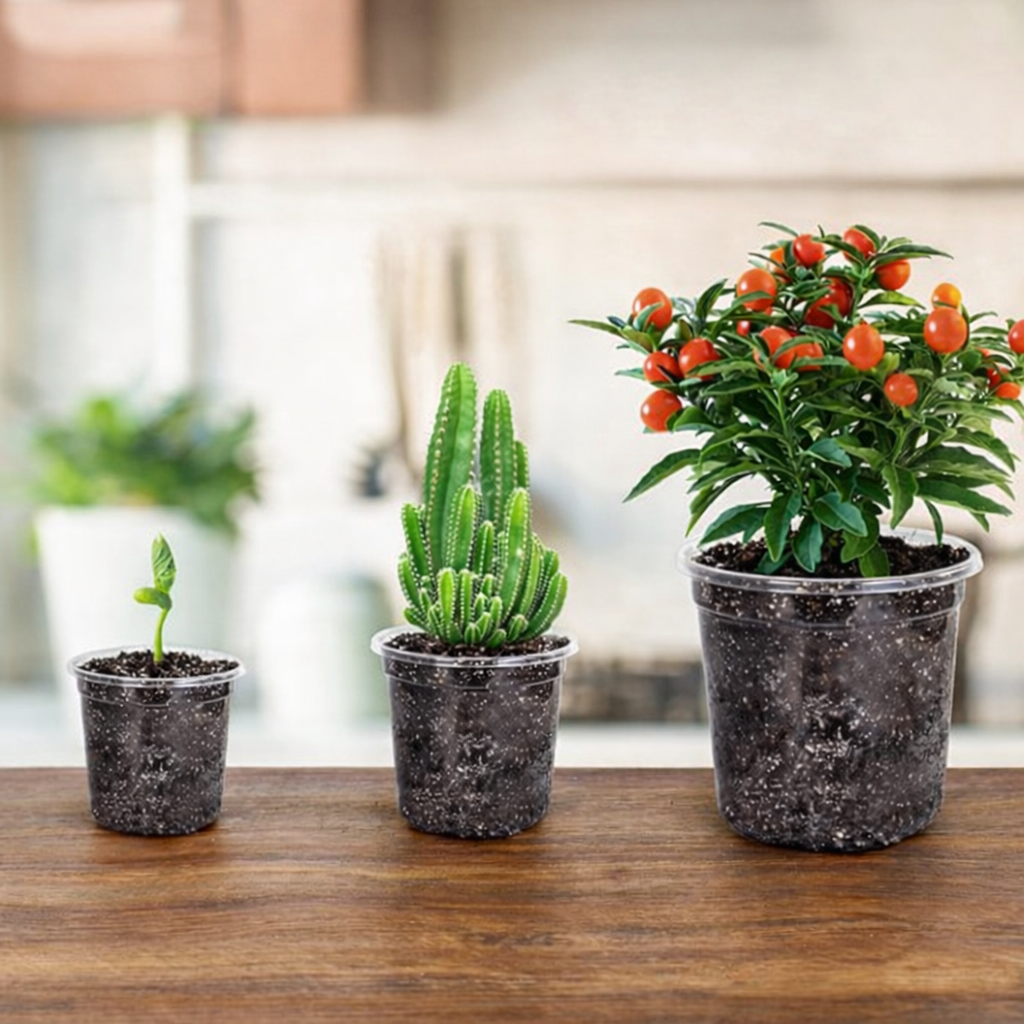 15 pack Transparent Seedling Pots for Easy Root Monitoring and Growth