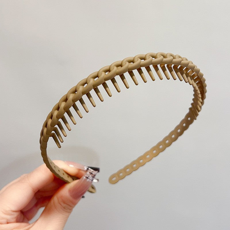 Stylish Matte Face Wash Headband with Teeth for Anti-Slip
