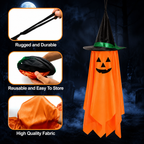 2-Pack Outdoor Halloween Pumpkin Ghost Hanging Decorations for Porch & Yard