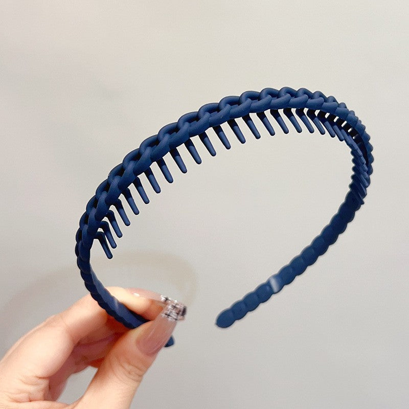 Stylish Matte Face Wash Headband with Teeth for Anti-Slip