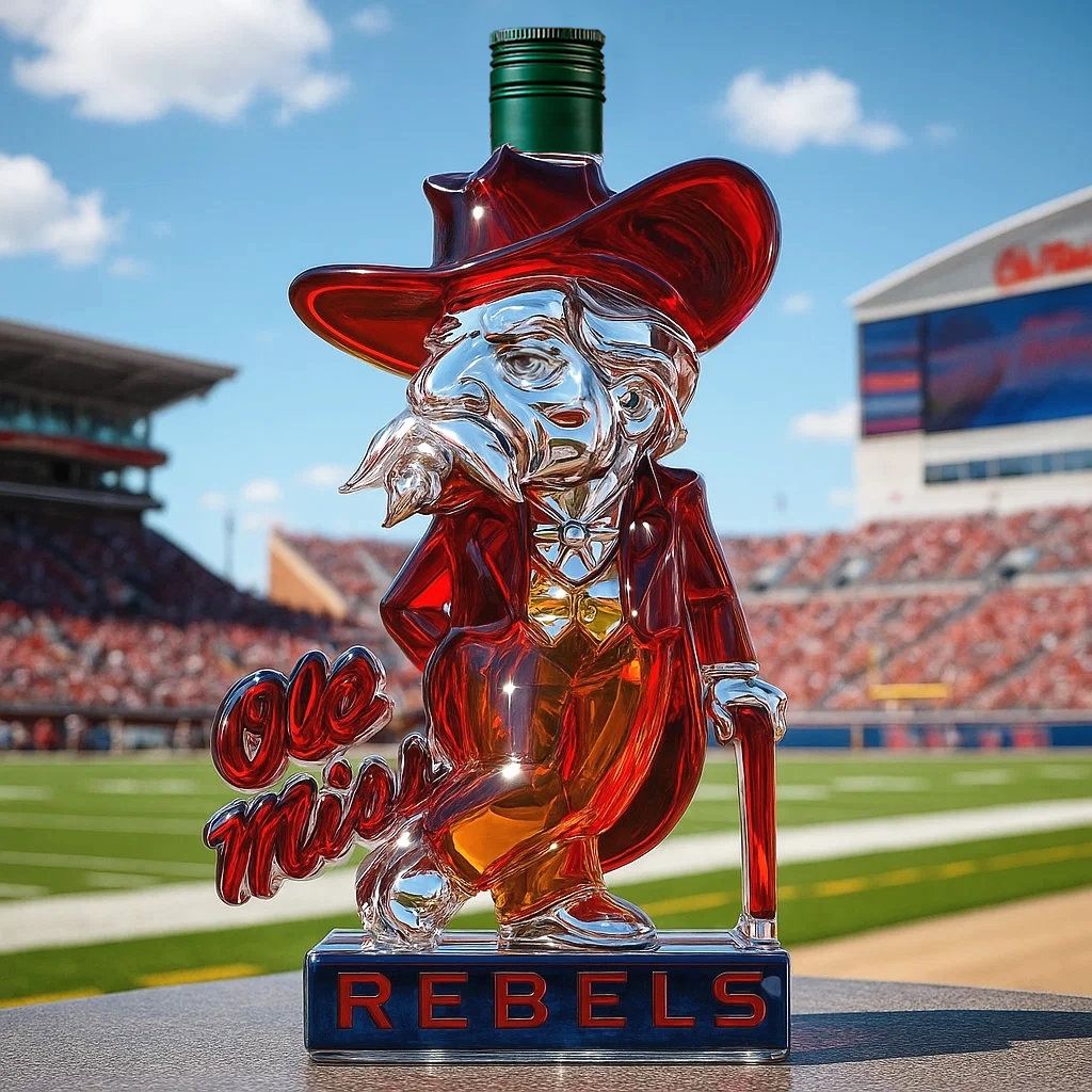 Ole Miss Rebels Whiskey Bottle