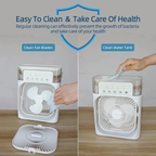 Mini Ice Misting Fan with Humidifier USB Rechargeable Desk Fan