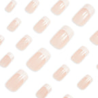 White French Tip Press-On Nails – 24-Piece Short Square Set