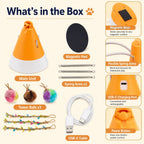 SatsusMiaSpin 360 Magnetic Rotating Cat Teaser Toy for Indoor Cats - USB-C Hands-Free Play to Beat Boredom