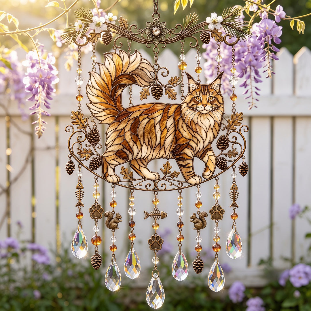 Cat Breed Window Suncatcher Wind Chime - 6 Designs, 20 cm