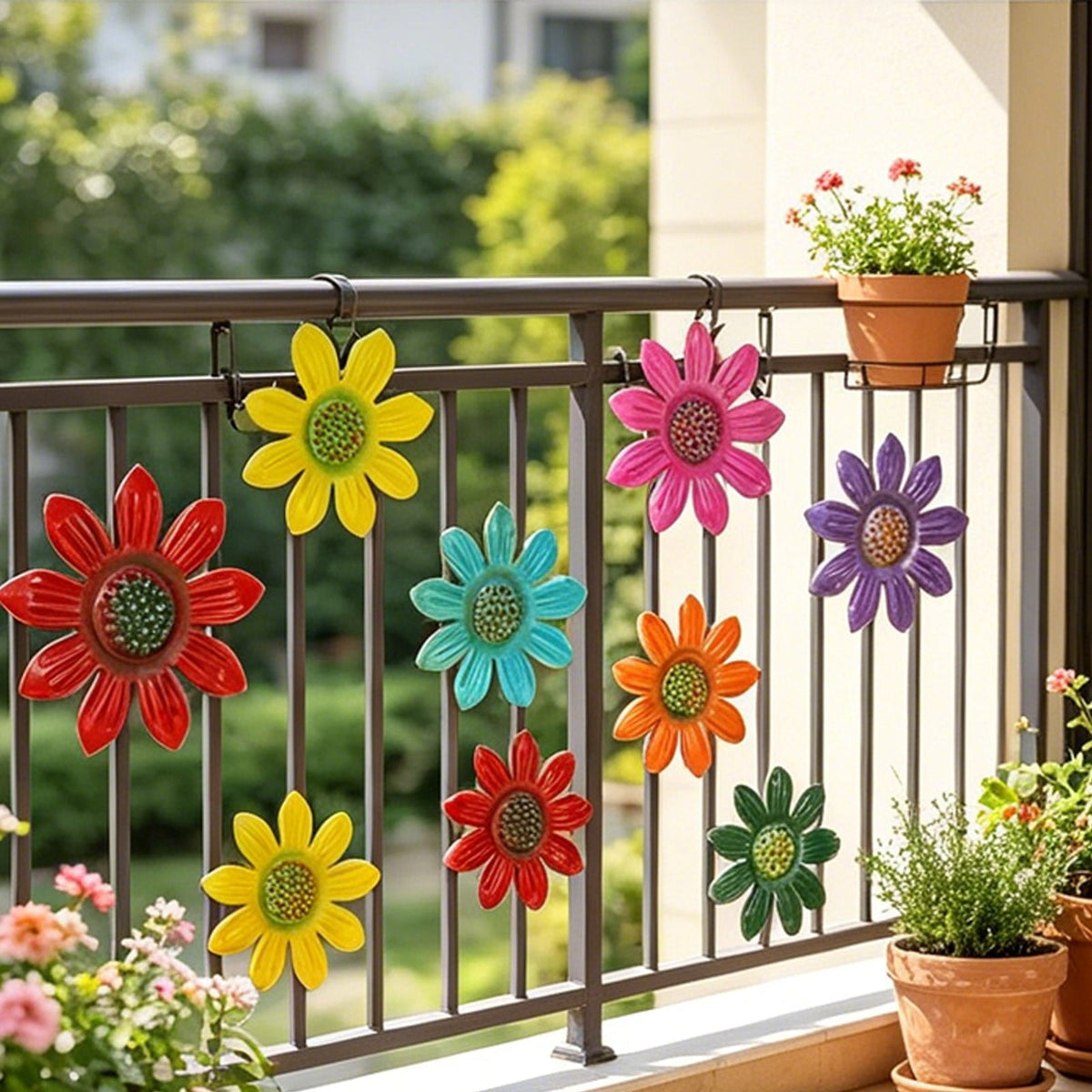 Outdoor Metal Daisy Wall Decor for Garden, Yard and Patio