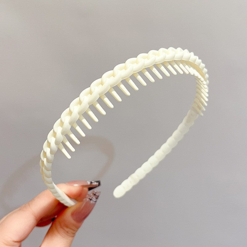 Stylish Matte Face Wash Headband with Teeth for Anti-Slip