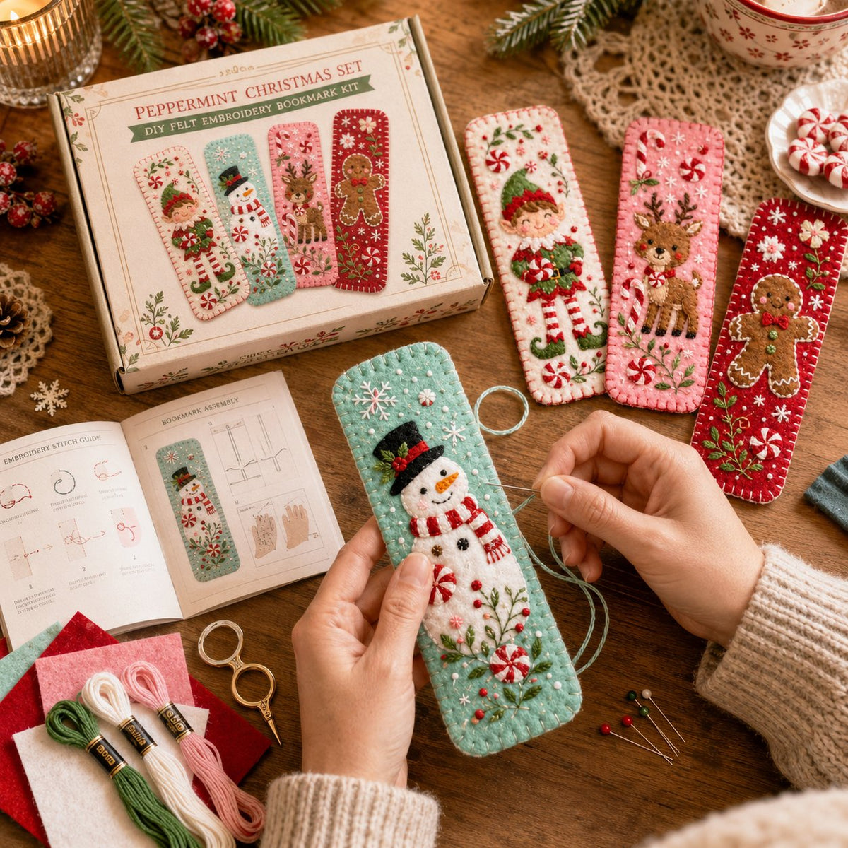 DIY Felt Embroidery Bookmark Kit
