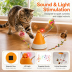 SatsusMiaSpin 360 Magnetic Rotating Cat Teaser Toy for Indoor Cats - USB-C Hands-Free Play to Beat Boredom