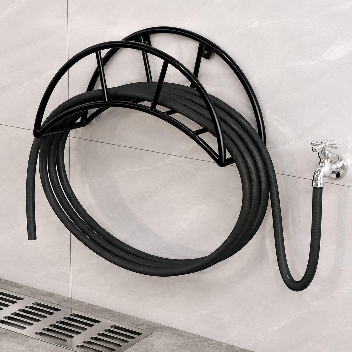 304 Stainless Steel Wall Mounted Hose Rack 15" Wide