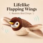 SatsusRechargeable Flapping Bird Cat Toy for Indoor Cats - Tap-Activated Plush Kicker Toy for Boredom Relief & Hunting Instinct Play