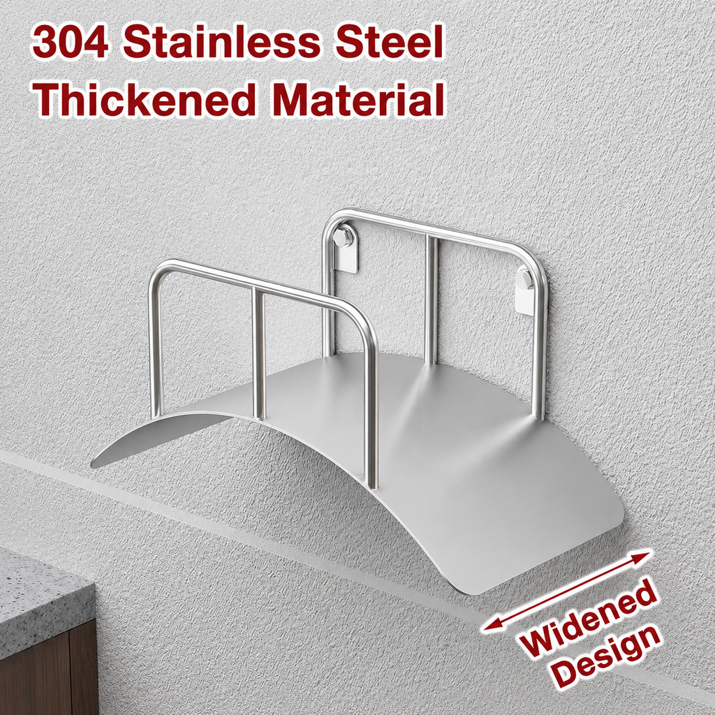 304 stainless steel wall-mounted garden hose holder with widened curved design