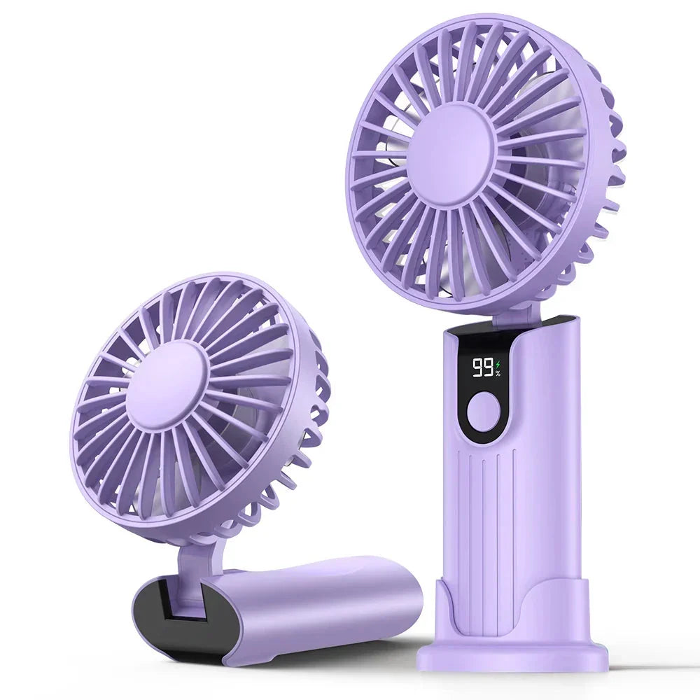 Mini USB Rechargeable Fan – 5000mAh 3-Speed Handheld Pocket Fan