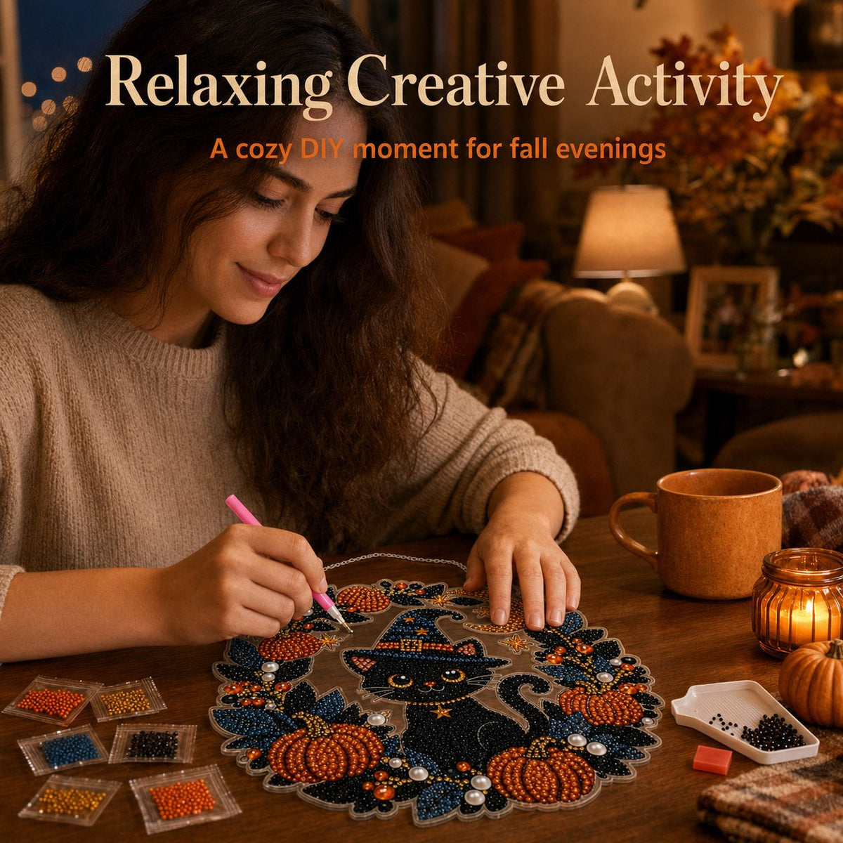 DIY Halloween Diamond Painting Hanging Ornament Kit