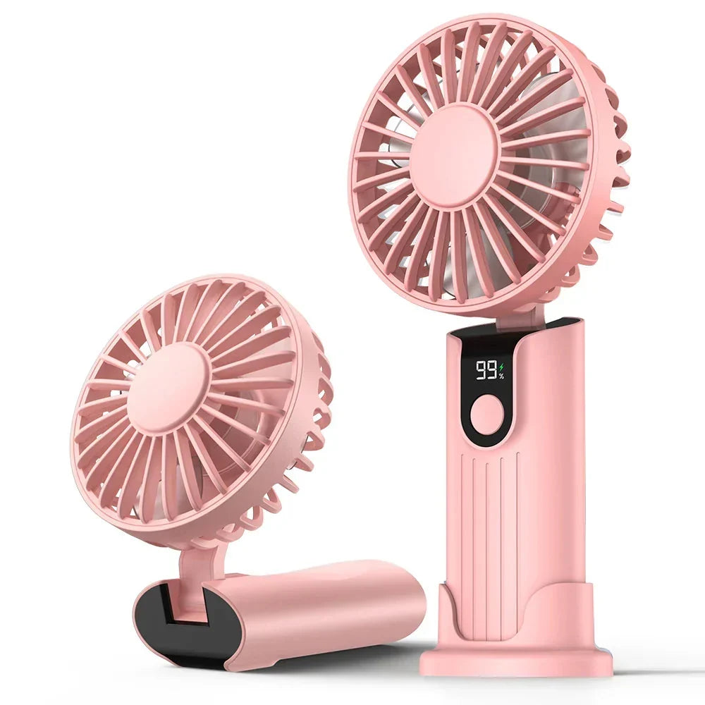Mini USB Rechargeable Fan – 5000mAh 3-Speed Handheld Pocket Fan