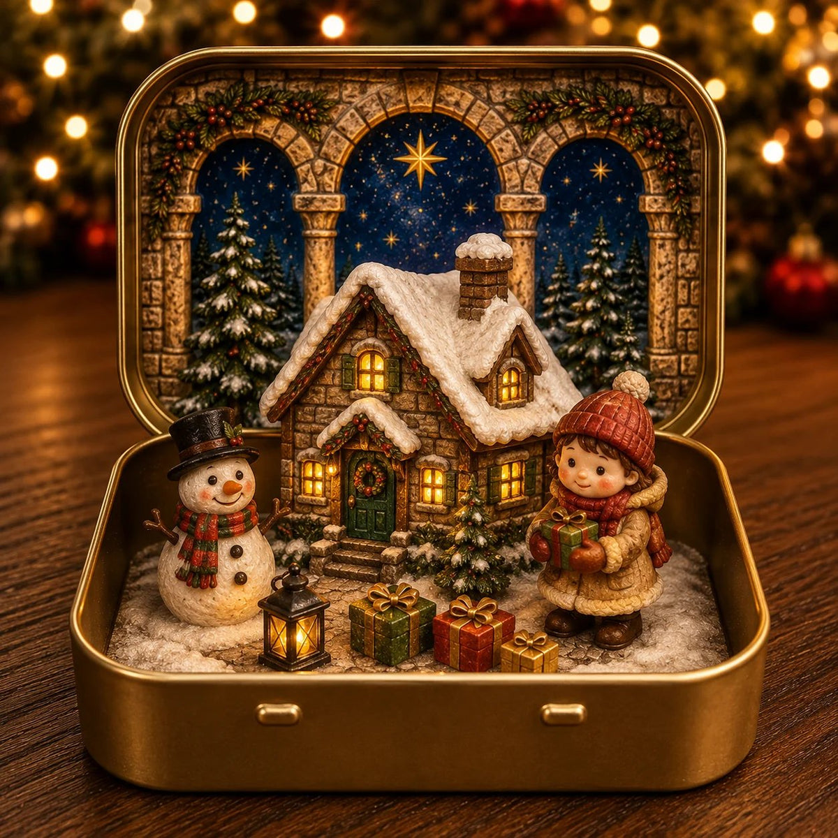 A Tiny Christmas Wonderland in a Tin