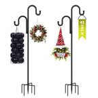 Double Shepherds Hooks for Outdoor, Heavy Duty Bird Feeder Pole, 2 Pack